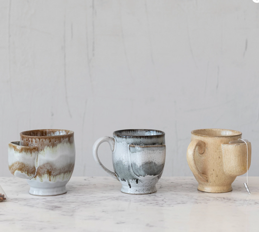 Stoneware Mug w/ Tea Bag Holder