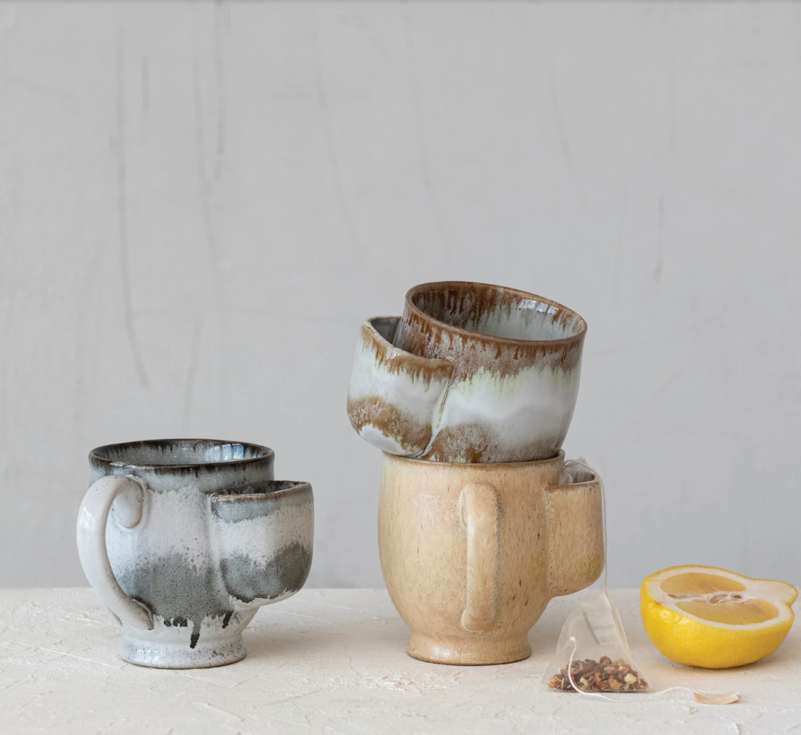 Stoneware Mug w/ Tea Bag Holder