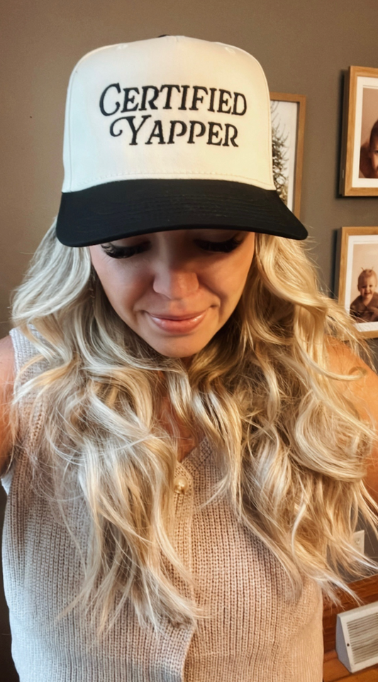 Certified Yapper Two-Toned Vintage Hat