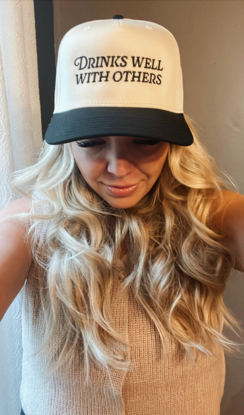 Drinks Well With Others Vintage Trucker Hats For Women