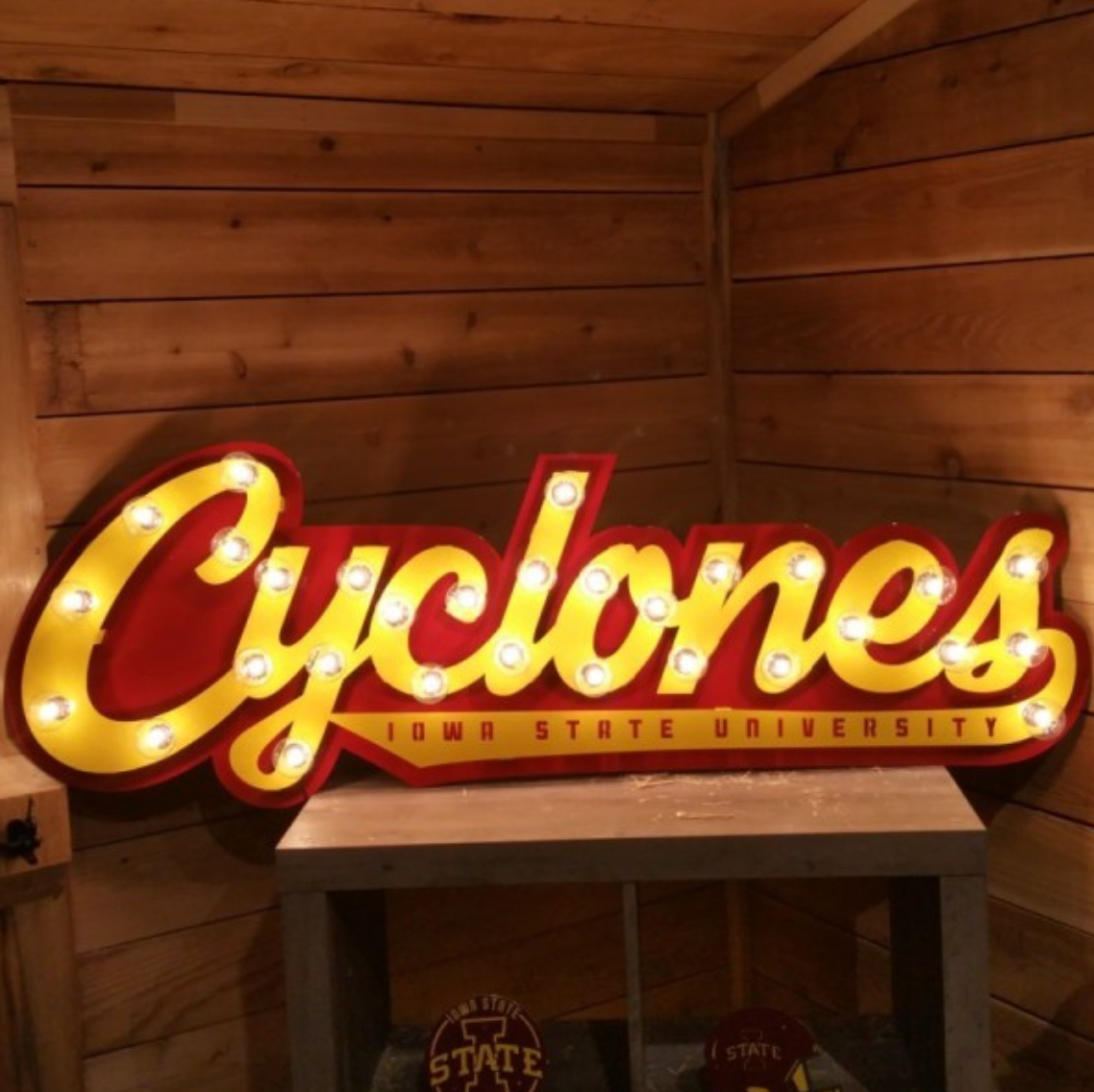 Gameday Ironworks // Sullivan Supply 3D Lit Sign: Cyclones