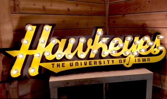 Gameday Ironworks // Sullivan Supply 3D Lit Sign: Iowa Hawkeyes