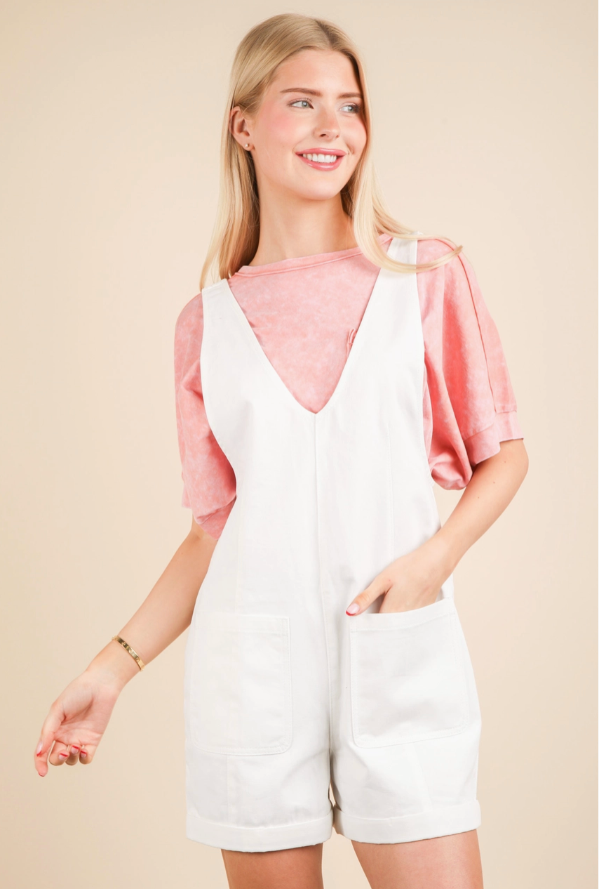 Kelli Washed Denim Casual Romper