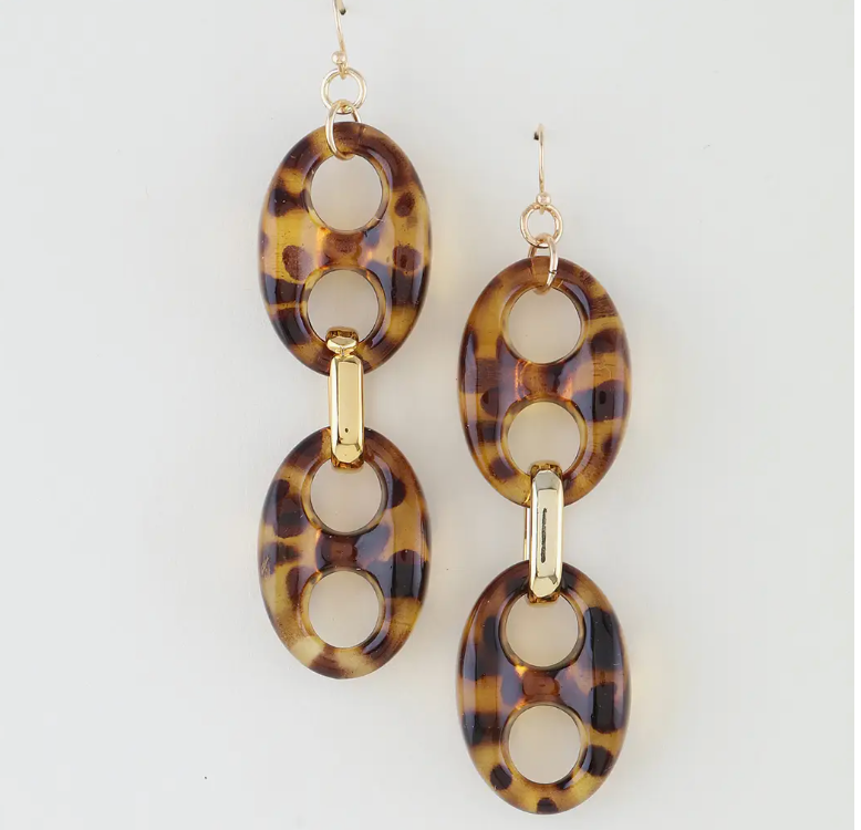Tortoise Drip Earrings