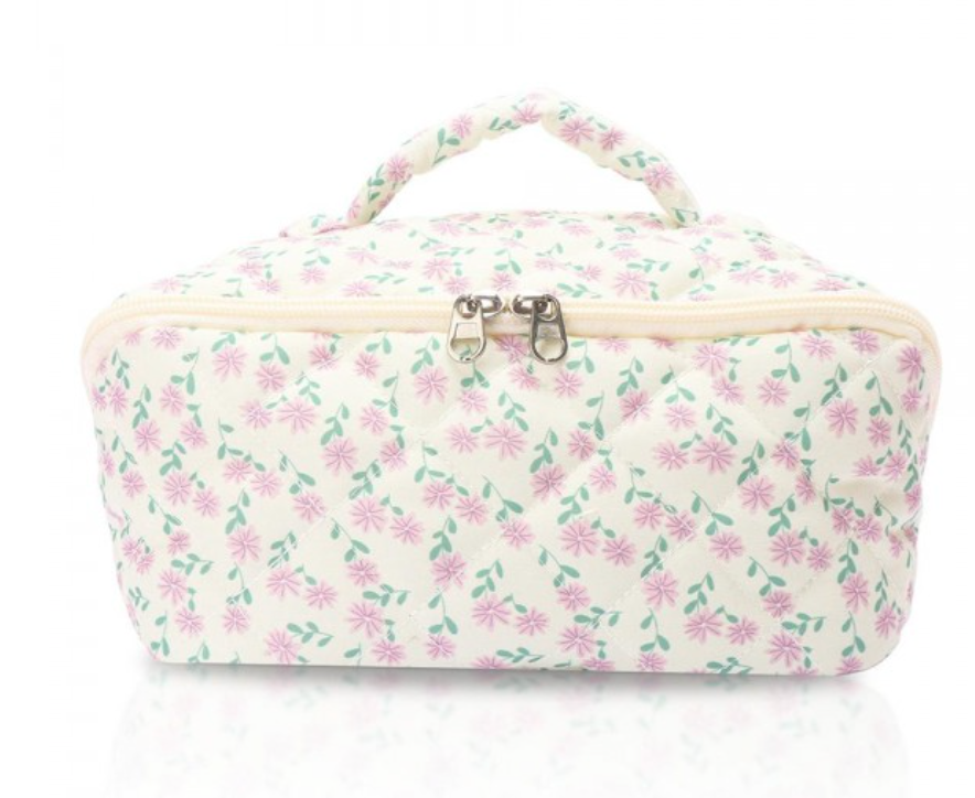 Dainty Floral Make Up Bag
