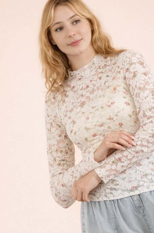 A Stroll Through the Garden Lace Top