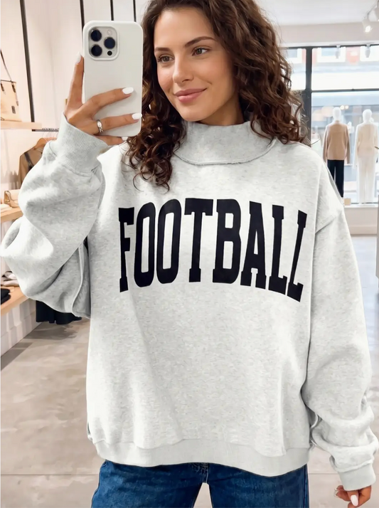 Game Day REVERSIBLE Football Graphic Sweatshirt Mock Neck