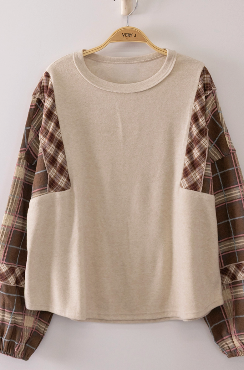 Contrast in Plaid Top