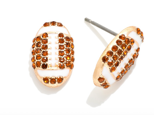 Rhinestone Football Earrings