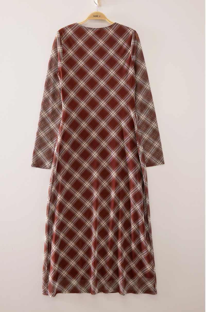 Burgan & Plaid Dress