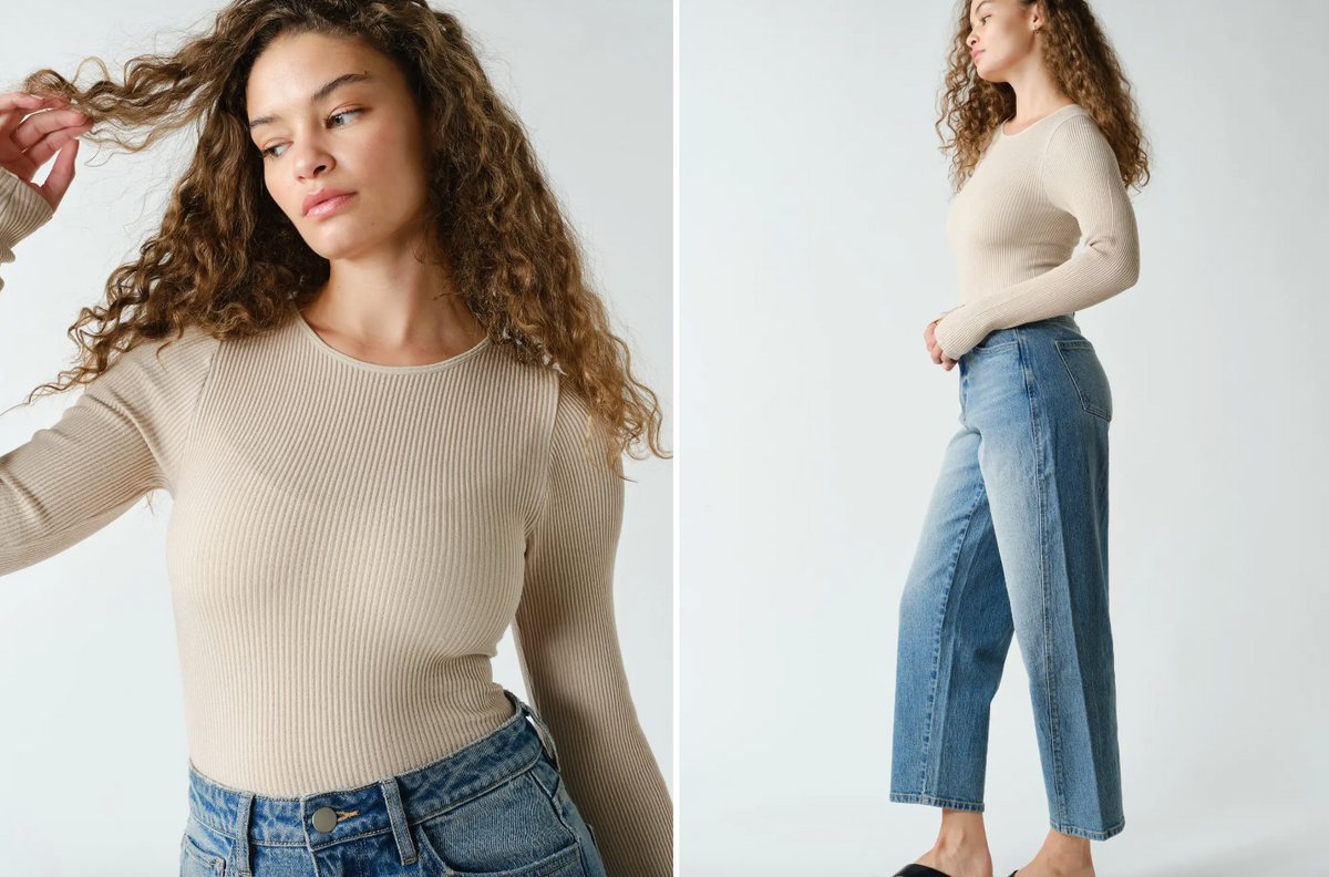 Seamless Ribbed Long Sleeve Top