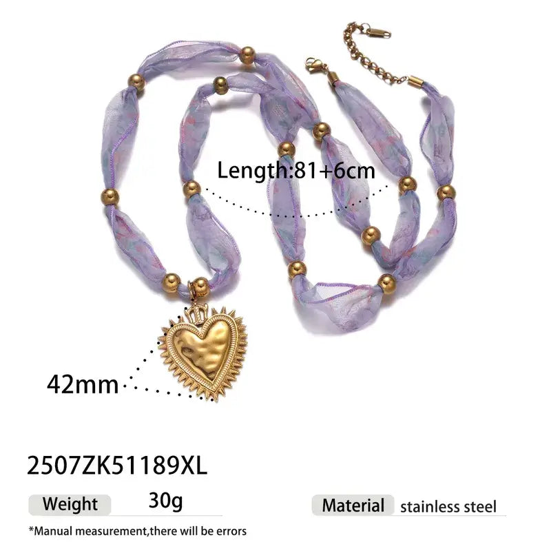 Bandana Necklace with Charm Pendants Jewelry