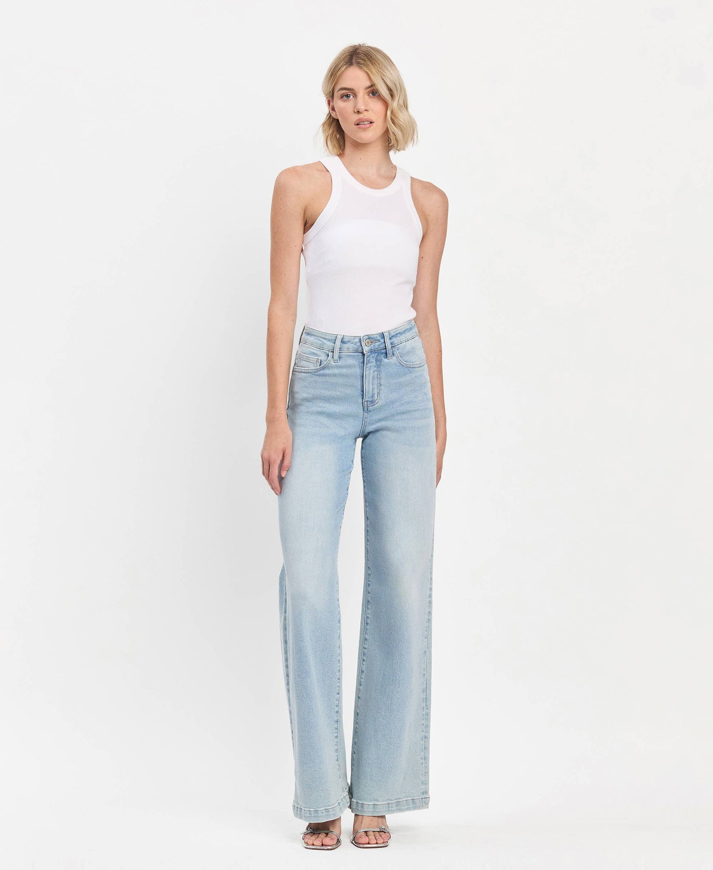 HIGH RISE FULL LENGTH WIDE LEG JEANS V3468
