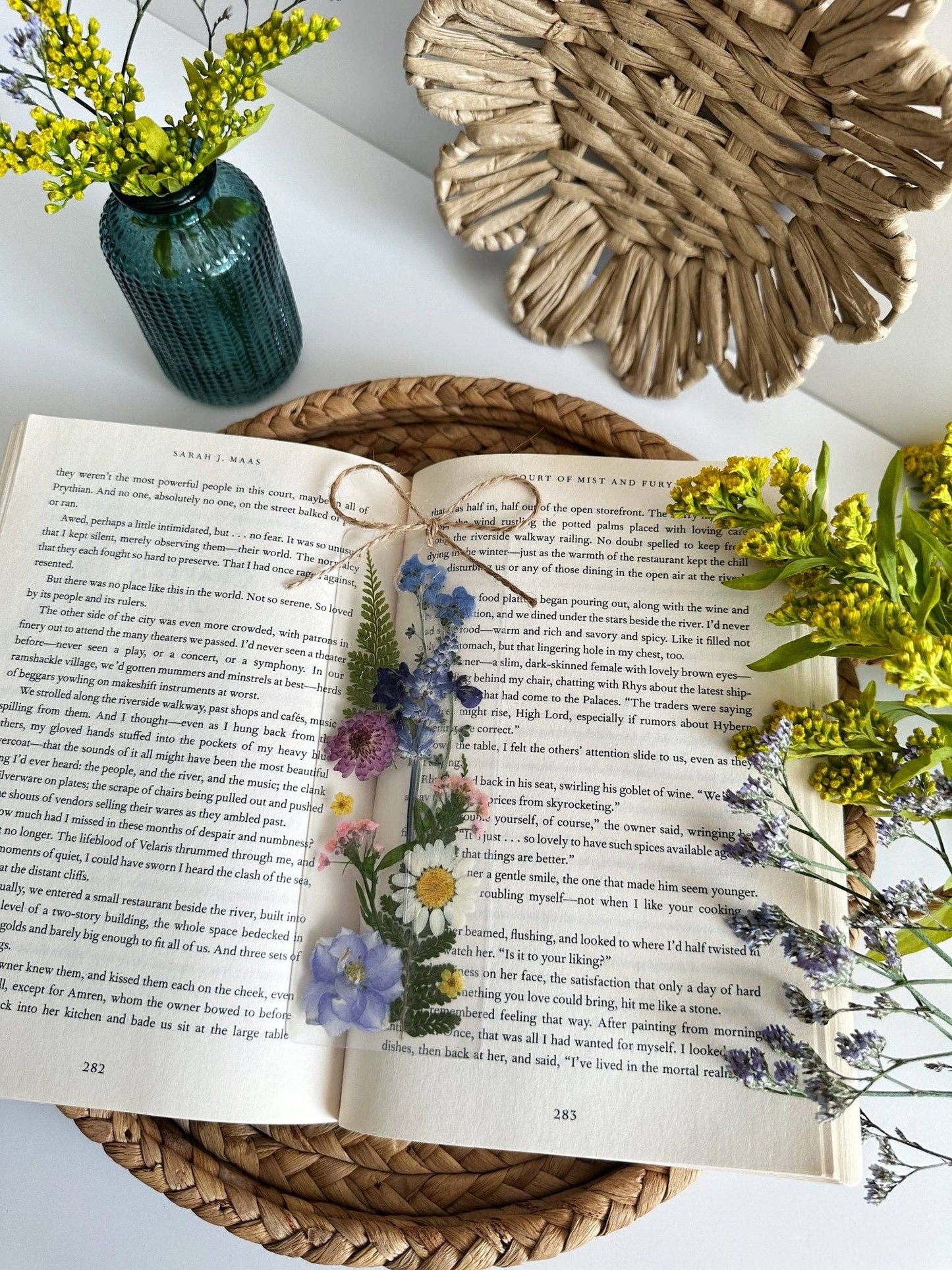 Wildflower bouquet bookmark