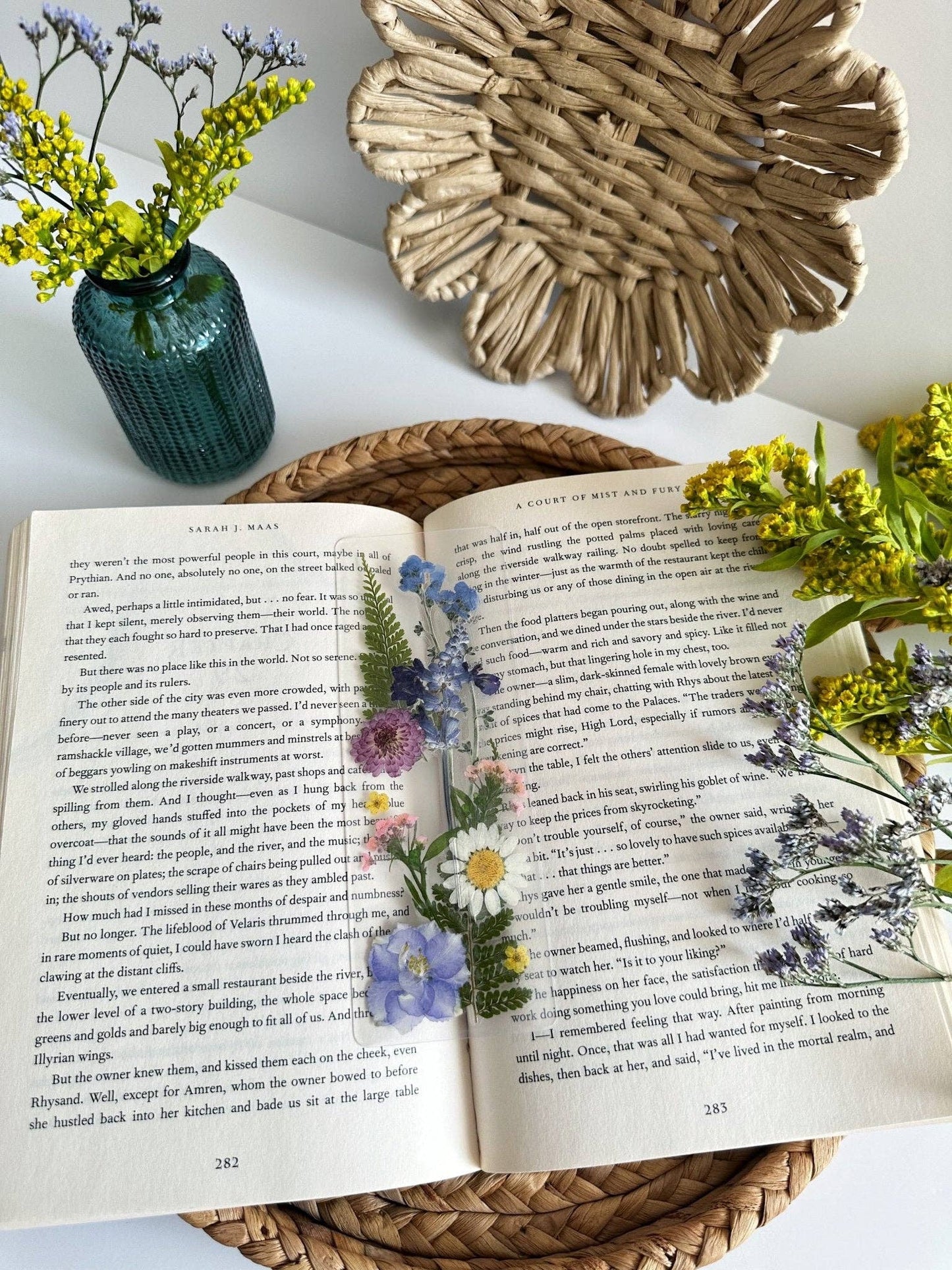Wildflower bouquet bookmark