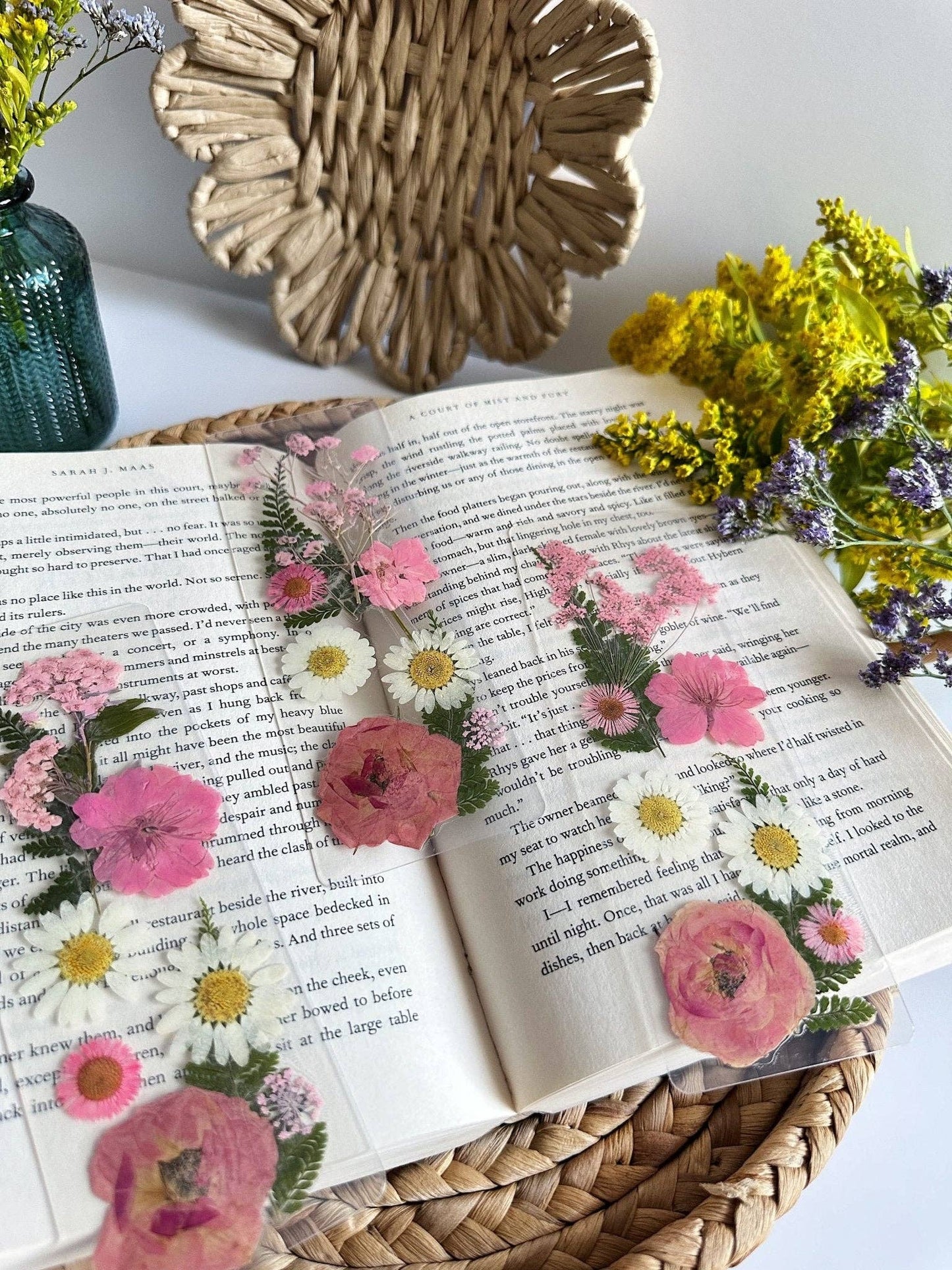 Pink petals bookmark