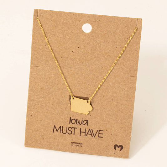 Iowa State Pendant Necklace
