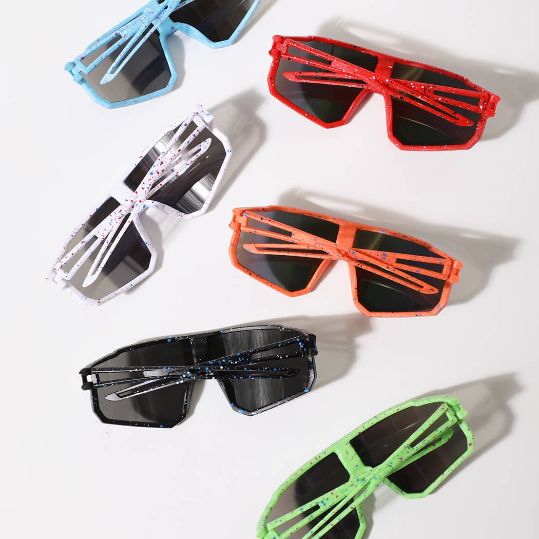 Boys Paint Splatter Shield Sport Sunglasses