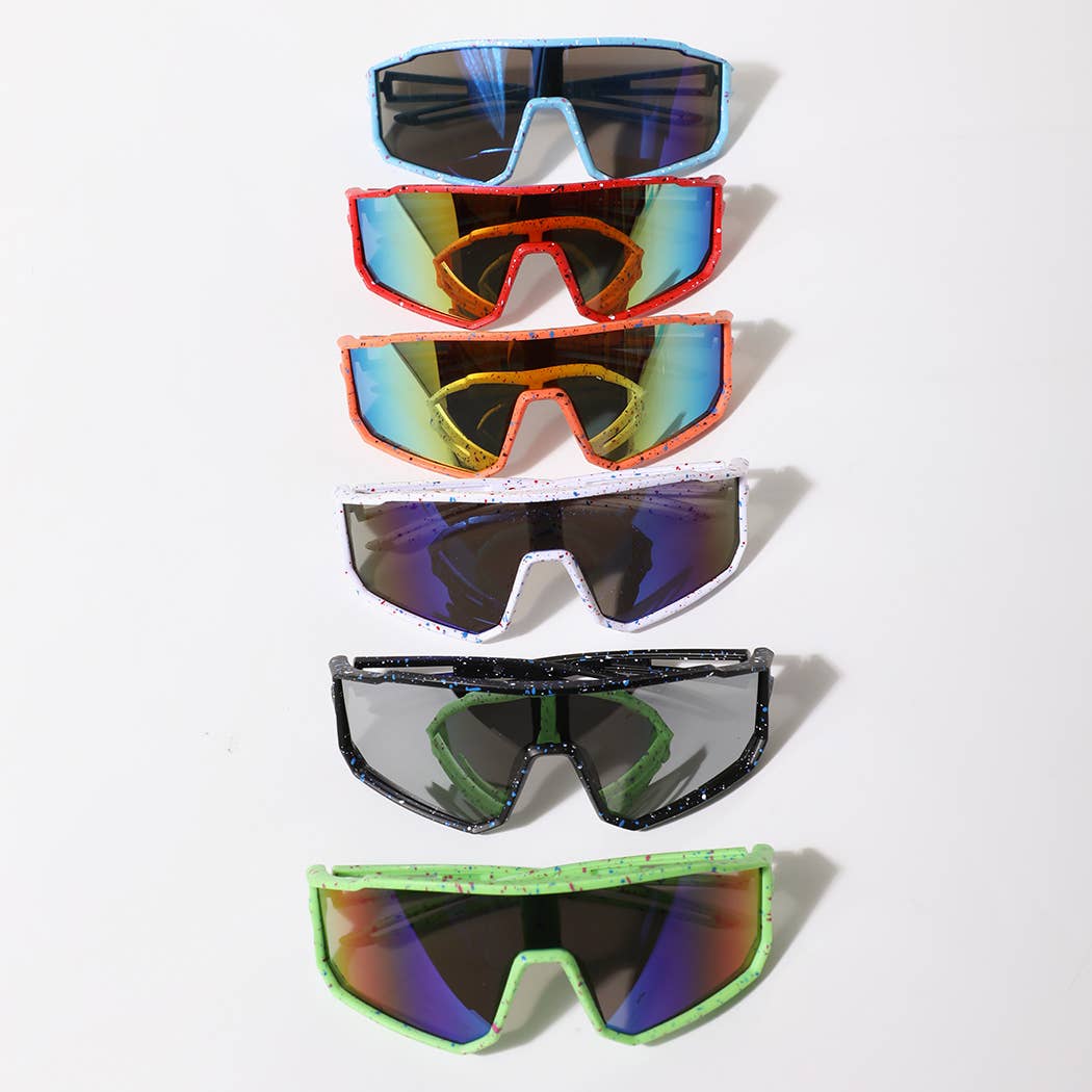 Boys Paint Splatter Shield Sport Sunglasses