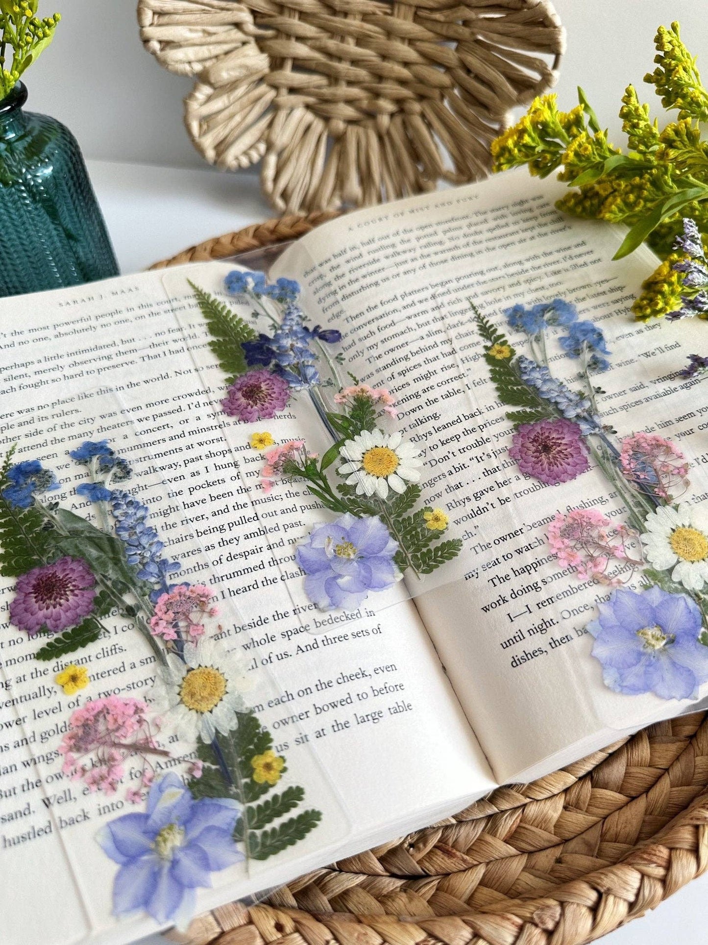 Wildflower bouquet bookmark