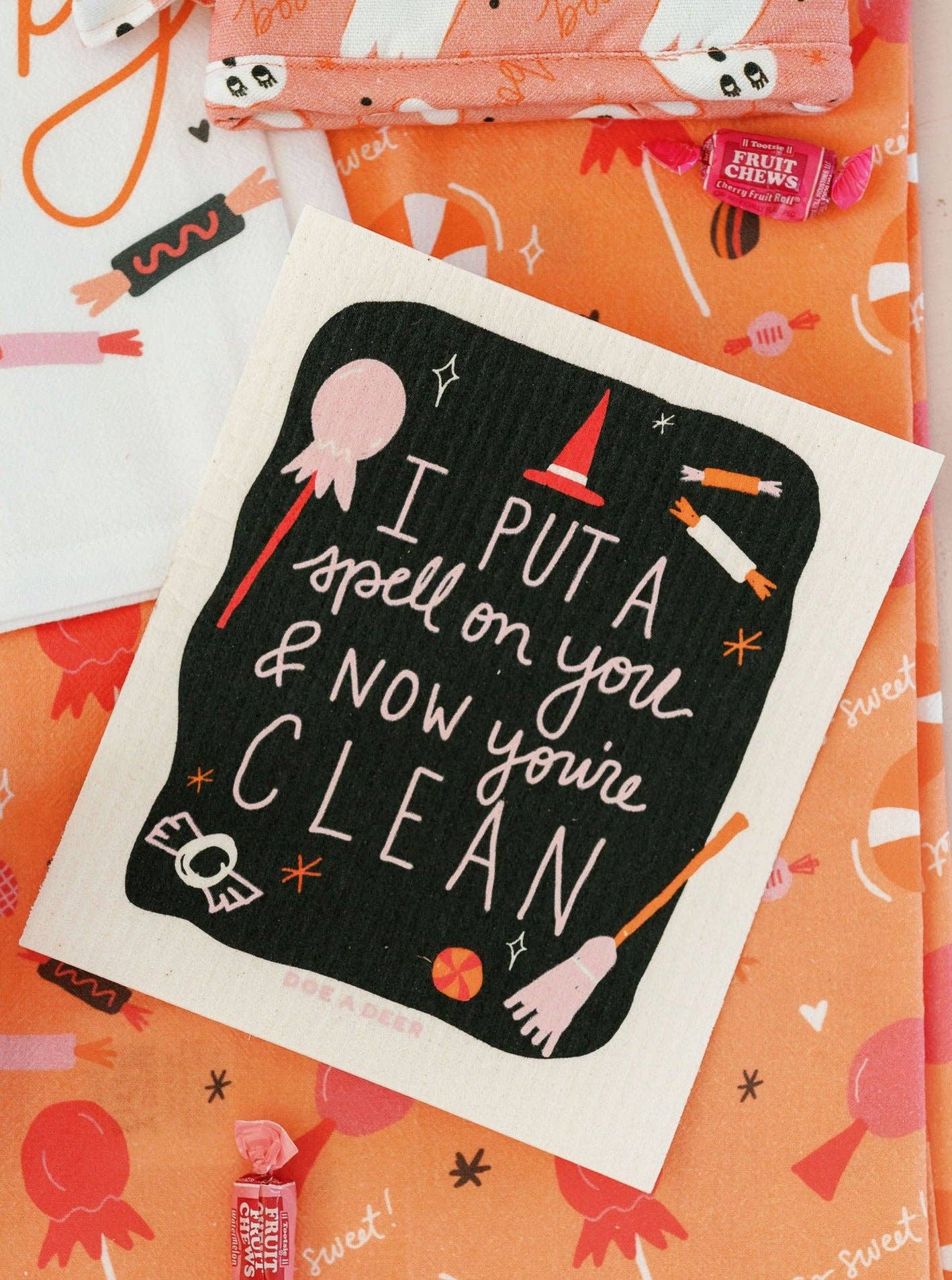 I Put A Spell On You Halloween Swedish Dishcloth