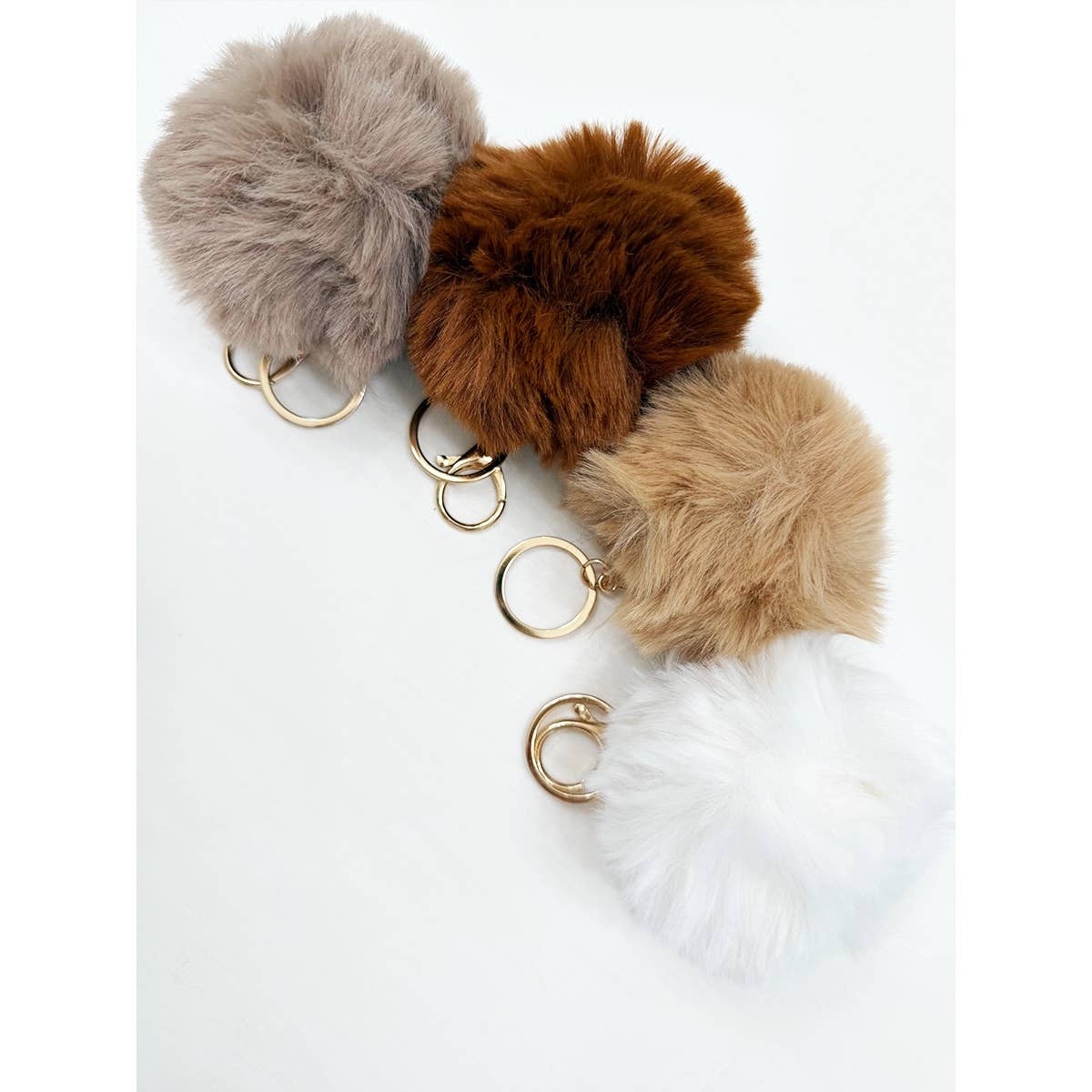 Neutral Pom Pom Key Chain