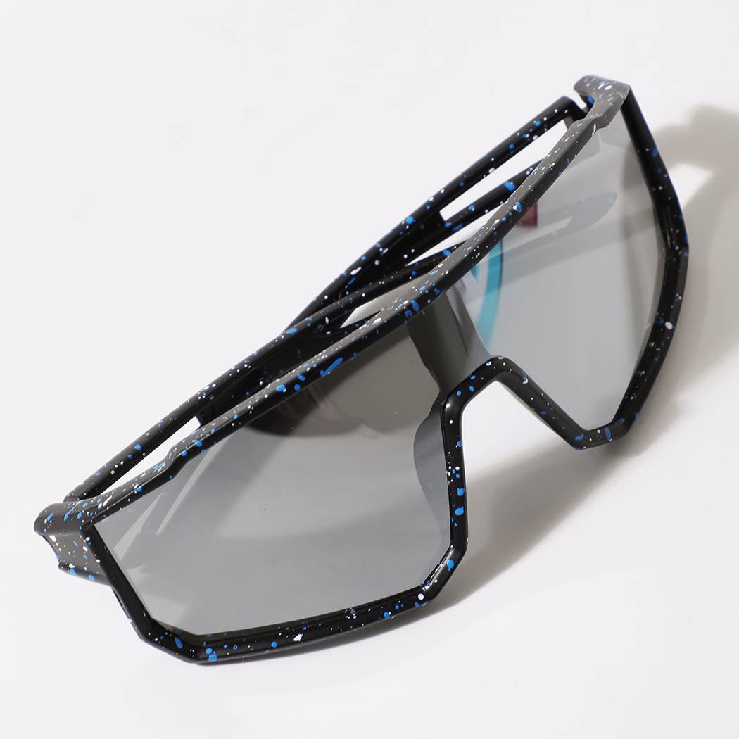 Boys Paint Splatter Shield Sport Sunglasses