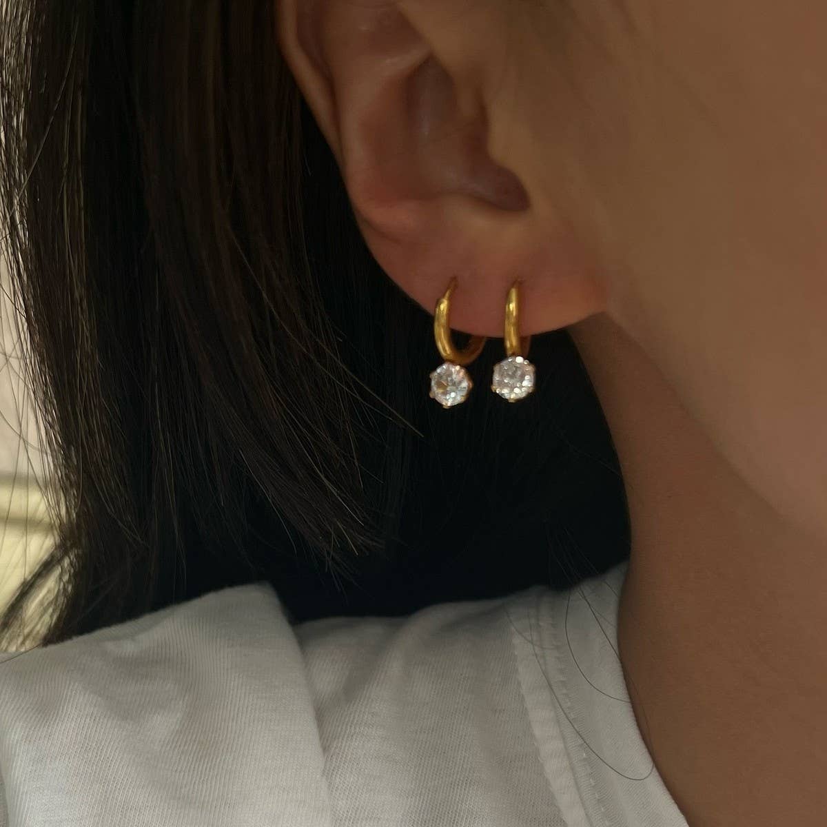 Simple Rhinestone Earrings