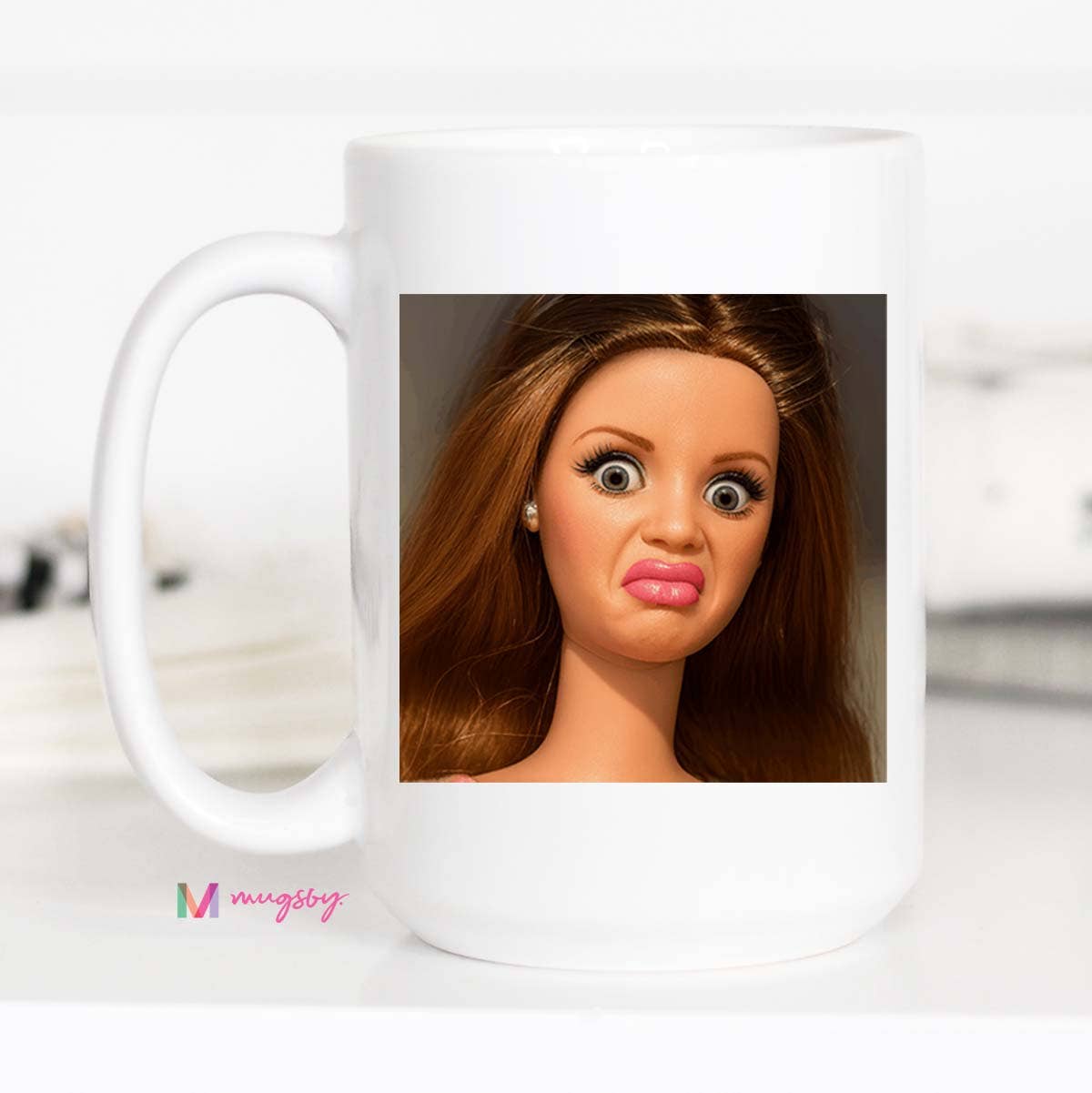 Funny Retro Doll Coffee Mug Sarcastic Gag Gift Mug