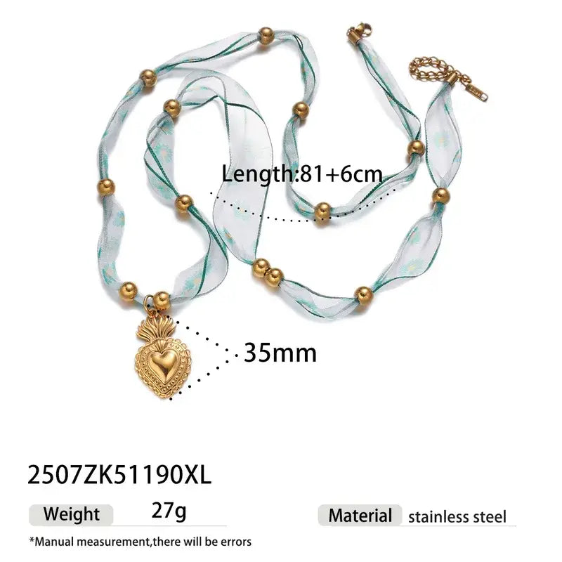 Bandana Necklace with Charm Pendants Jewelry