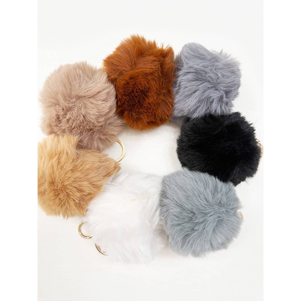Neutral Pom Pom Key Chain