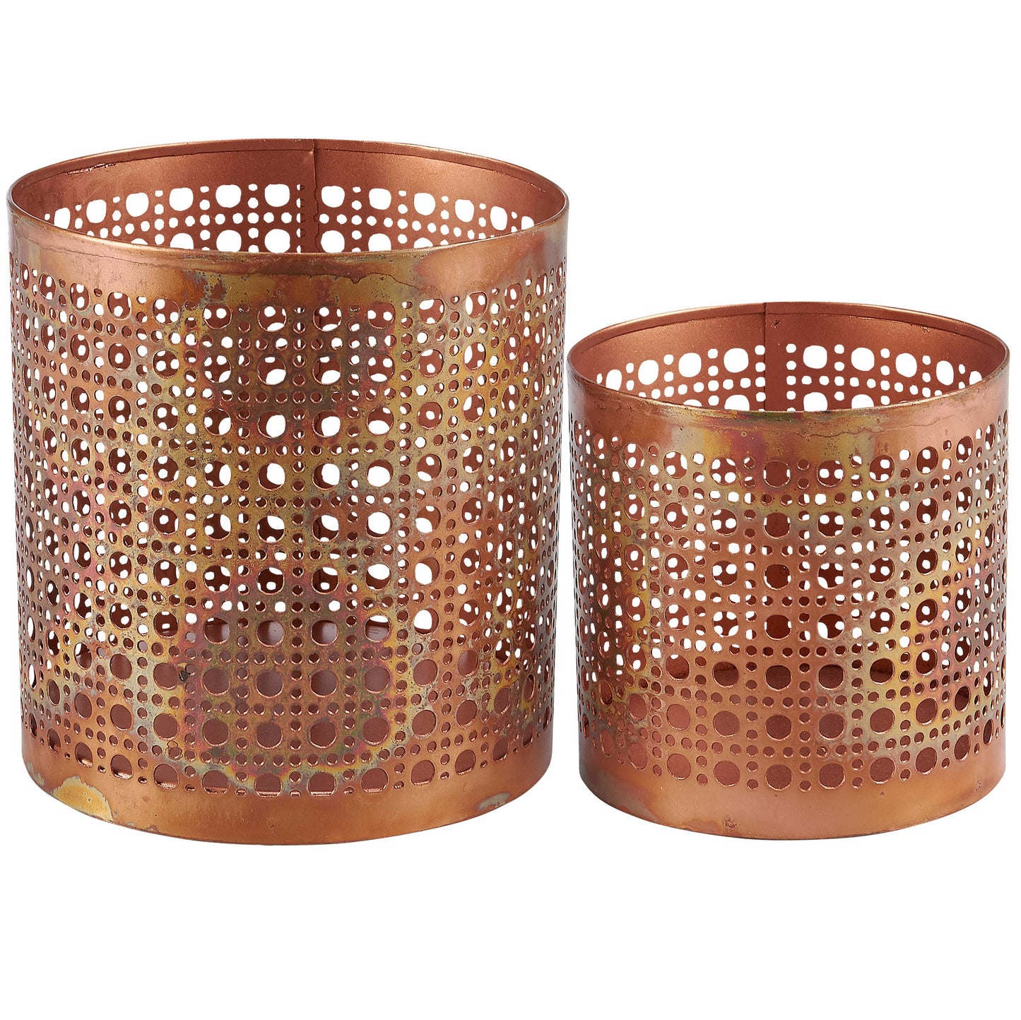 Copper Patina Planter Set