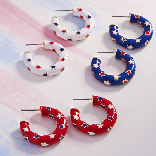 Red White and Boom Hoops