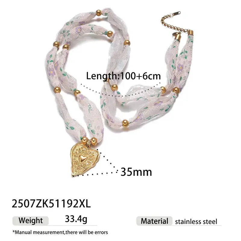 Bandana Necklace with Charm Pendants Jewelry