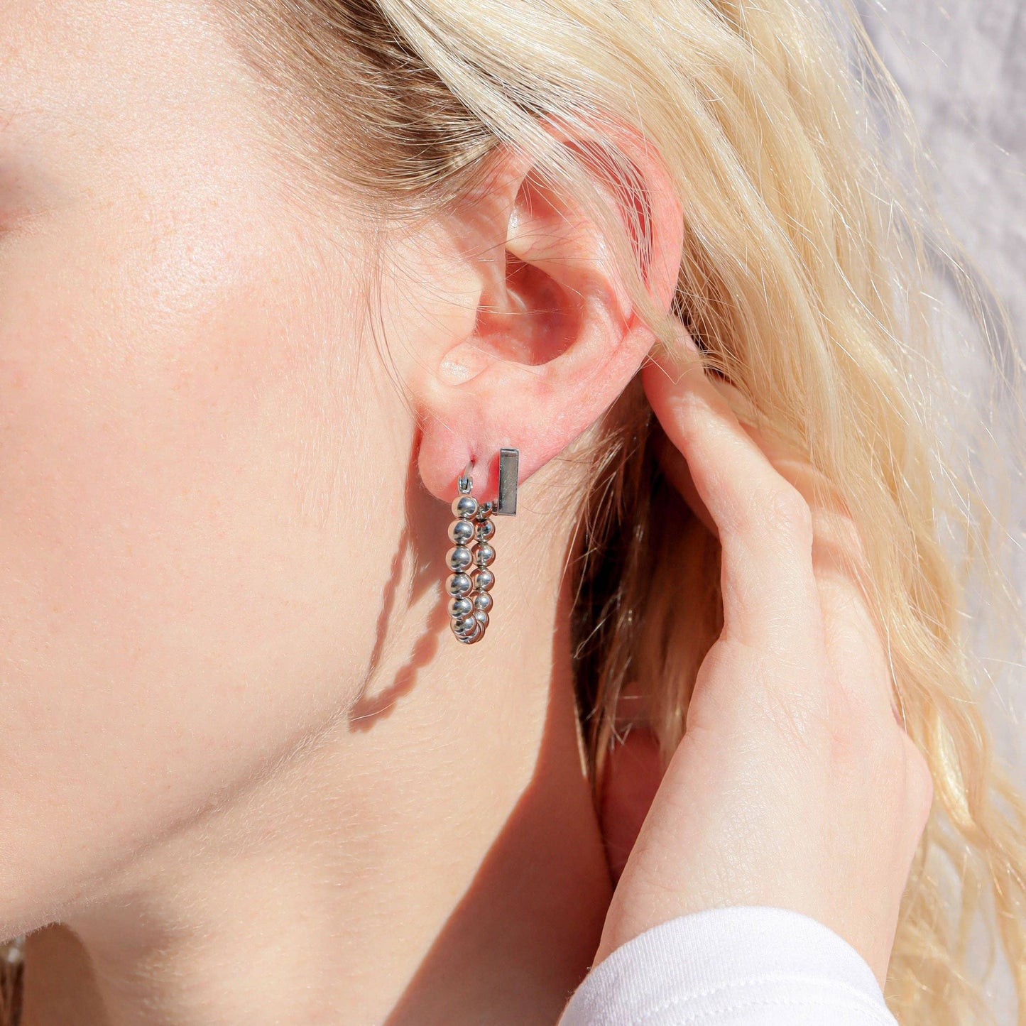 Circle Ball Hoop Earrings
