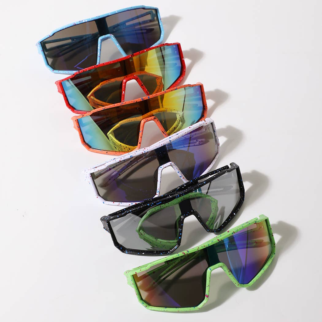 Boys Paint Splatter Shield Sport Sunglasses