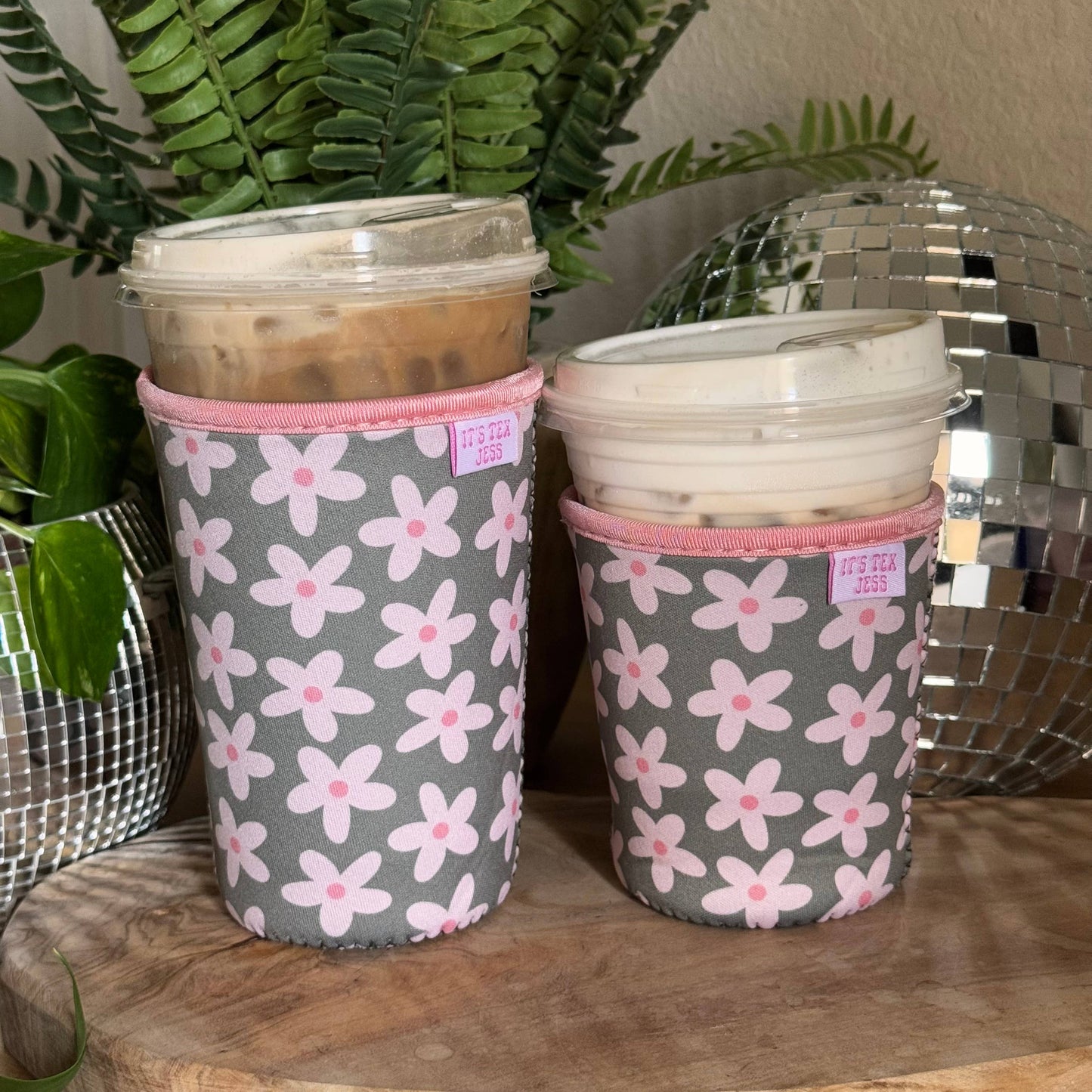 Iced Coffee Sleeve - Green Floral
