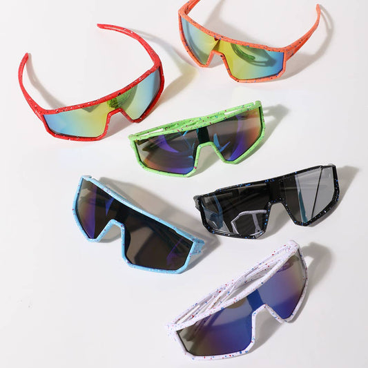 Boys Paint Splatter Shield Sport Sunglasses