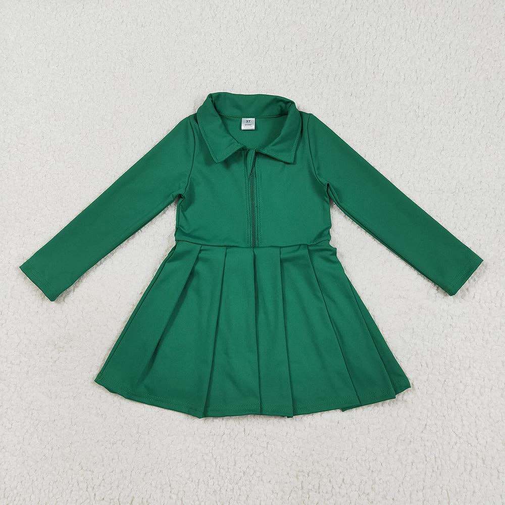 Sibling 8 Colors Baby Girls Long Sleeves Zipper Yoga Knee Length Dresses