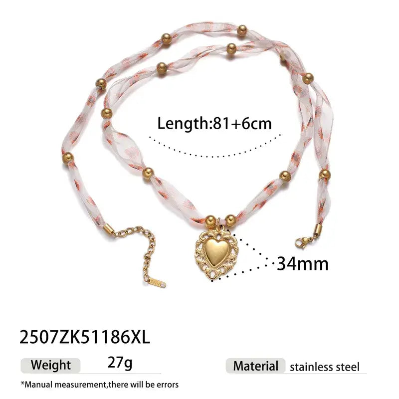 Bandana Necklace with Charm Pendants Jewelry