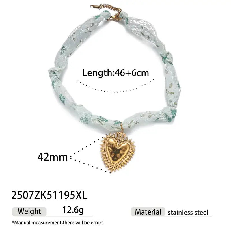 Bandana Necklace with Charm Pendants Jewelry