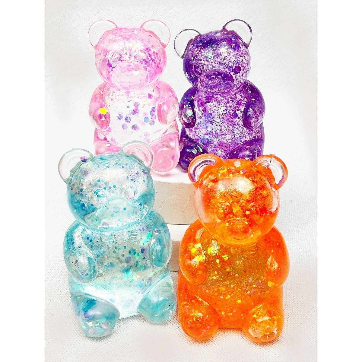 Glittered Gummy Bear Squishy Toy