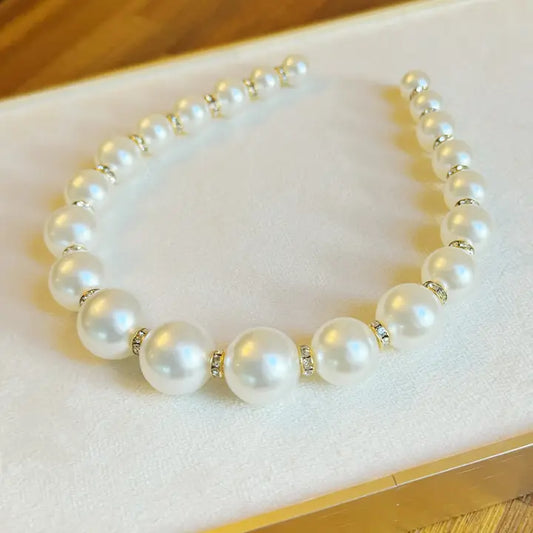 Pearl Headband w/Diamond Accent